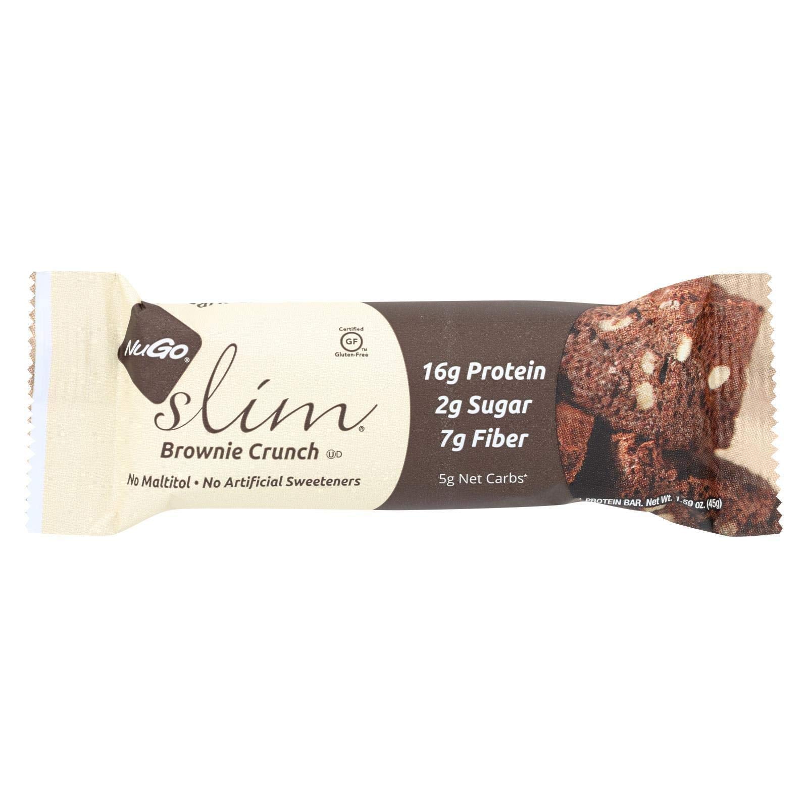 Product image of NuGo Nutrition Slim Bar Brownie Crunch Flavor 1.59 oz 1.59 oz Pack of 12